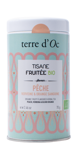 Organic Herbal tea blend peach, verbena & blood orange