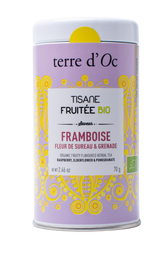 Organic Herbal tea blend raspberry, elderflower, pomegranate