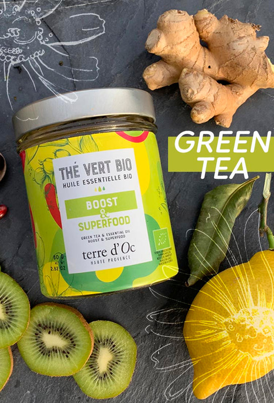 terre d'Oc 香港  | 有機養生茶系列 茶葉/葉包/禮盒及套裝 | 以超級食物、植物、精油,加上綠茶為基礎,洗滌因壓力、生活習慣累積的毒素與負能量,重整身心健康。