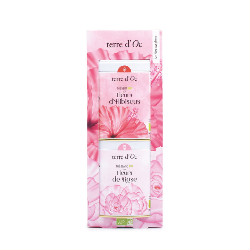 Duo Gift Box of Organic Flower Tea - Rose & Hibiscus